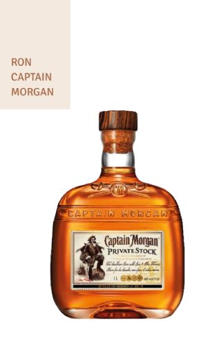Una botella de ron Capitán Morgan.